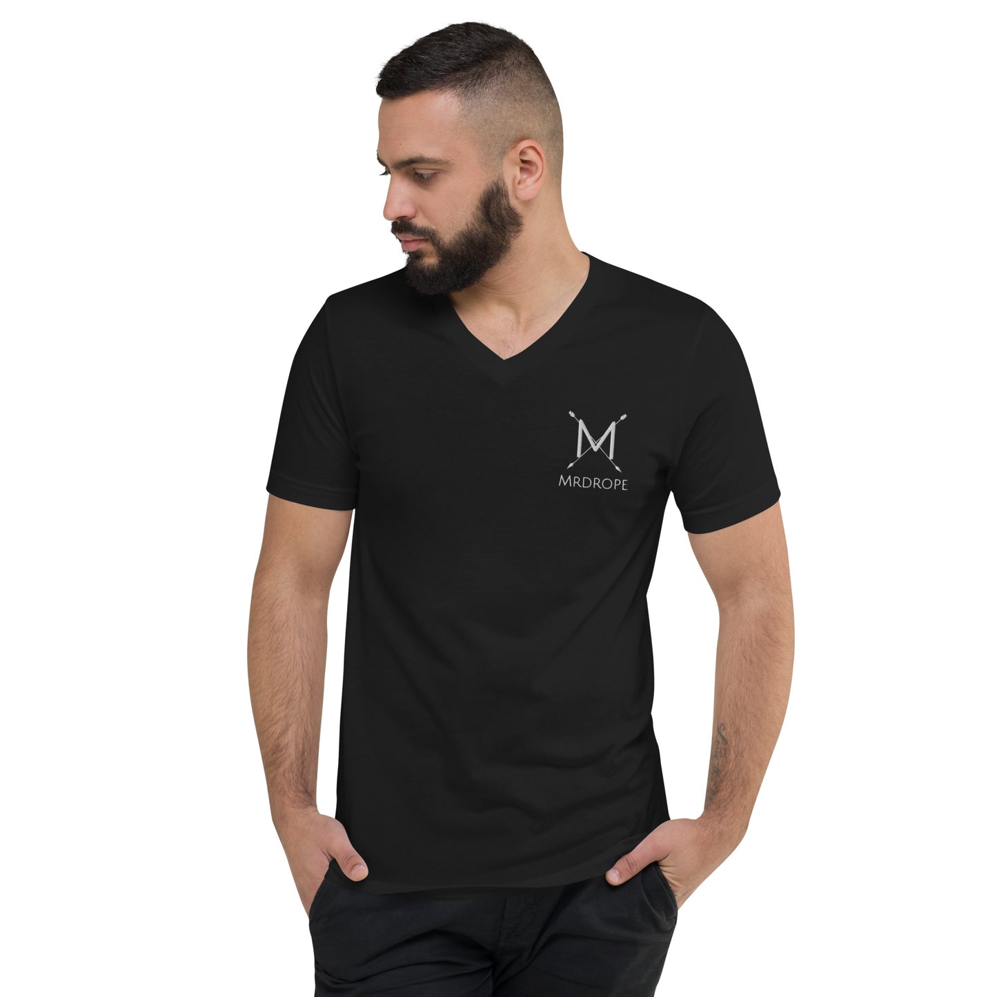 Unisex Short Sleeve V-Neck T-Shirt - Mr Drope