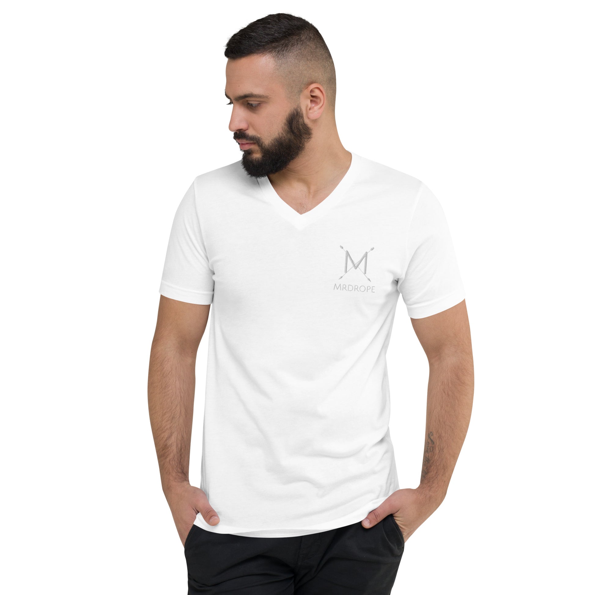 Unisex Short Sleeve V-Neck T-Shirt - Mr Drope